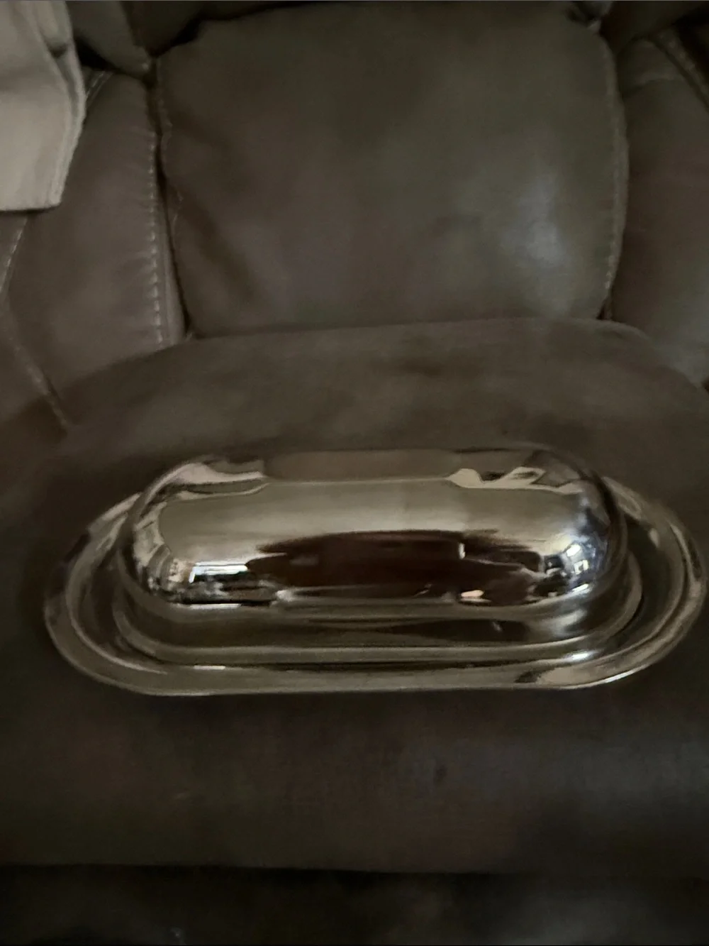 This is a vintage silver plated butter dish by Gorham